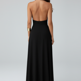 Maxikleid für Frauen mit Bindeband und Schlitz