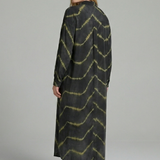 Maxikleid für Damen mit V-Ausschnitt und Knopfverschluss