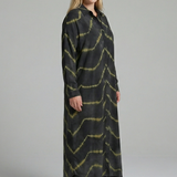 Maxikleid für Damen mit V-Ausschnitt und Knopfverschluss