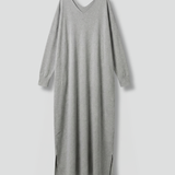 Maxikleid für Damen mit V-Ausschnitt und langen Ärmeln
