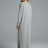 Maxikleid für Damen mit V-Ausschnitt und langen Ärmeln