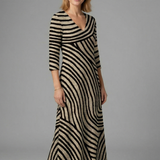 Damen Maxi-Kleid mit V-Ausschnitt und kurzen Ärmeln