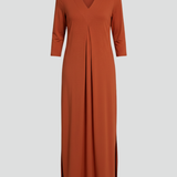 Maxikleid für Damen mit V-Ausschnitt und seitlichem Schlitz