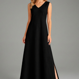 Maxikleid für Damen mit V-Ausschnitt und seitlichem Schlitz