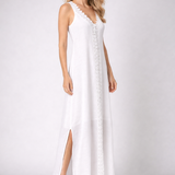 Maxikleid für Damen mit V-Ausschnitt und seitlichen Schlitzen