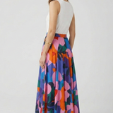 Damen Maxi Rock mit Elastischem Bund und Grafischem Druck