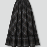 Maxikleid für Damen mit hoher Taille und Karomuster