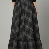 Maxikleid für Damen mit hoher Taille und Karomuster