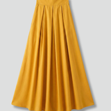 Maxikleid für Damen mit hohem Bund und Faltenfront