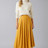Maxikleid für Damen mit hohem Bund und Faltenfront