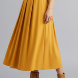 Maxikleid für Damen mit hohem Bund und Faltenfront