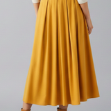 Maxikleid für Damen mit hohem Bund und Faltenfront