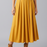 Maxikleid für Damen mit hohem Bund und Faltenfront