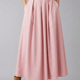 Maxikleid für Damen mit hohem Bund und Faltenfront