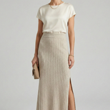 Maxikleid für Damen mit Hohem Bund und Seitenschlitz