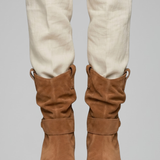 Damen Stiefel bis zur Wade mit seitlichem Reißverschluss für den Herbst