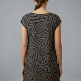 Damen Midi-Kleid mit A-Linien-Schnitt und ausgestellten Ärmeln