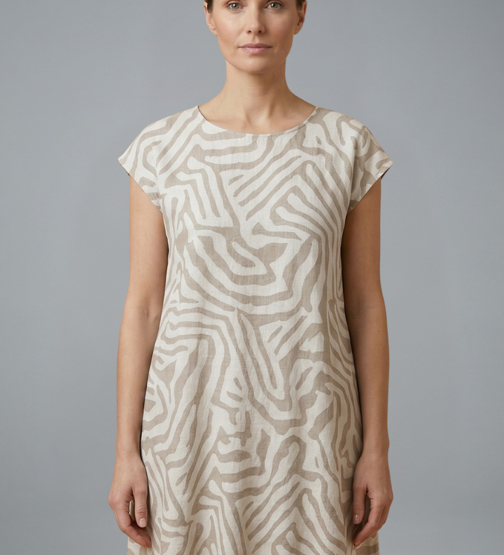 Damen Midi-Kleid mit A-Linien-Schnitt und ausgestellten Ärmeln