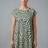 Damen Midi-Kleid mit A-Linien-Schnitt und ausgestellten Ärmeln