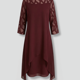 Damen Midi-Kleid mit verstellbarem Schnitt und kurzen Ärmeln