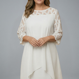 Damen Midi-Kleid mit verstellbarem Schnitt und kurzen Ärmeln