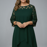 Damen Midi-Kleid mit verstellbarem Schnitt und kurzen Ärmeln