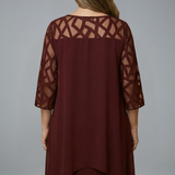 Damen Midi-Kleid mit verstellbarem Schnitt und kurzen Ärmeln