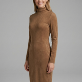 Damen Midi-Kleid mit hohem Hals und langen Ärmeln
