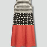 Damen Midi-Kleid mit Rundhalsausschnitt und ärmellosem Design