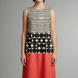 Damen Midi-Kleid mit Rundhalsausschnitt und ärmellosem Design