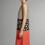 Damen Midi-Kleid mit Rundhalsausschnitt und ärmellosem Design