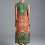 Damen Midi Kleid mit ärmellosem Design und floralem Muster