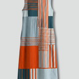 Damen Midi-Kleid mit ärmellosem Design und geometrischem Druck