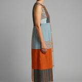 Damen Midi-Kleid mit ärmellosem Design und geometrischem Druck