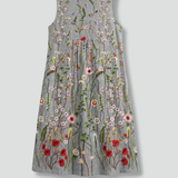 Damen Midi Kleid mit ärmellosem Design und Leinenmischung