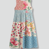 Damen Midi-Kleid mit ärmellosem Design und Leinenmischung