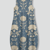 Damen-Midi-Kleid mit ärmellosem Design und Leinenmischung
