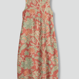 Damen Midi-Kleid mit ärmellosem Design und Leinenmischung