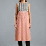 Damen Midi Kleid mit ärmellosem Design und Leinenmischung