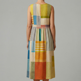 Damen Midi Kleid mit ärmellosem Design und Leinenmischung