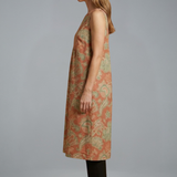 Damen Midi-Kleid mit ärmellosem Design und Leinenmischung