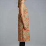 Damen Midi-Kleid mit ärmellosem Design und Leinenmischung