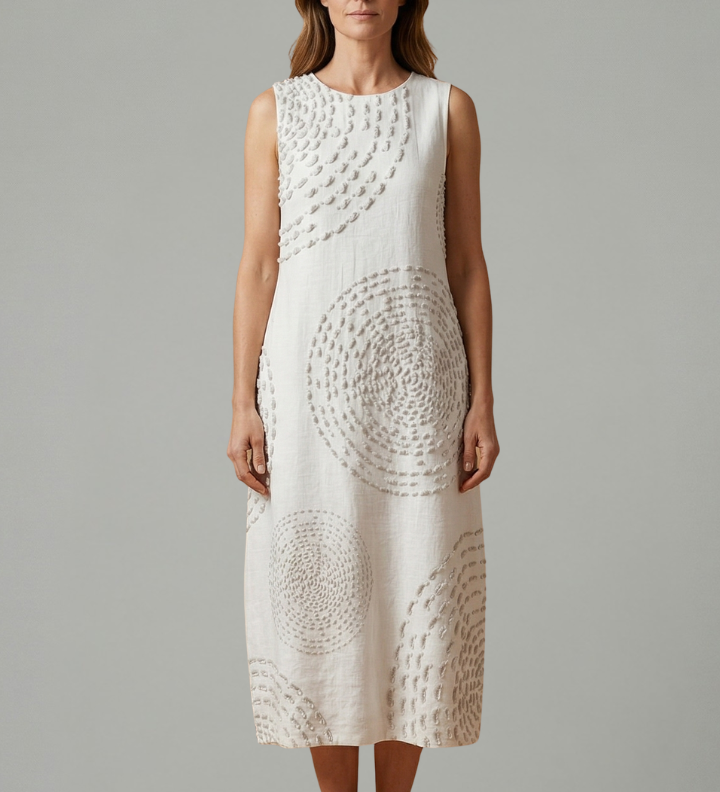 Damen Midi-Kleid mit ärmellosem Design und Taschen