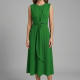 Damen Midi Kleid mit ärmellosem Design und Rundhalsausschnitt