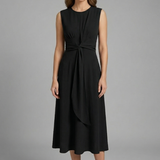 Damen Midi Kleid mit ärmellosem Design und Rundhalsausschnitt