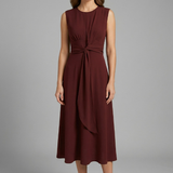 Damen Midi-Kleid mit ärmellosem Design und Rundhalsausschnitt