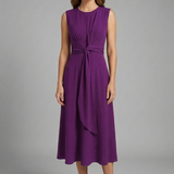 Damen Midi-Kleid mit ärmellosem Design und Rundhalsausschnitt