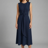Damen Midi-Kleid mit ärmellosem Design und Rundhalsausschnitt