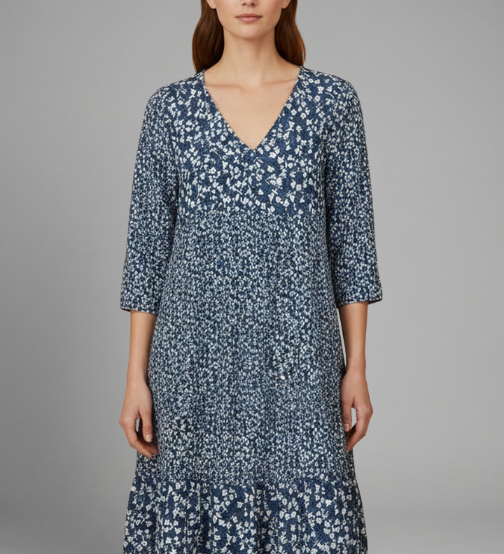 Damen Midi-Kleid mit strukturiertem Schnitt und schlichter Oberfläche