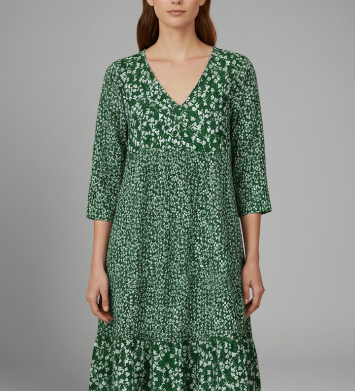 Damen Midi-Kleid mit strukturiertem Schnitt und schlichter Oberfläche